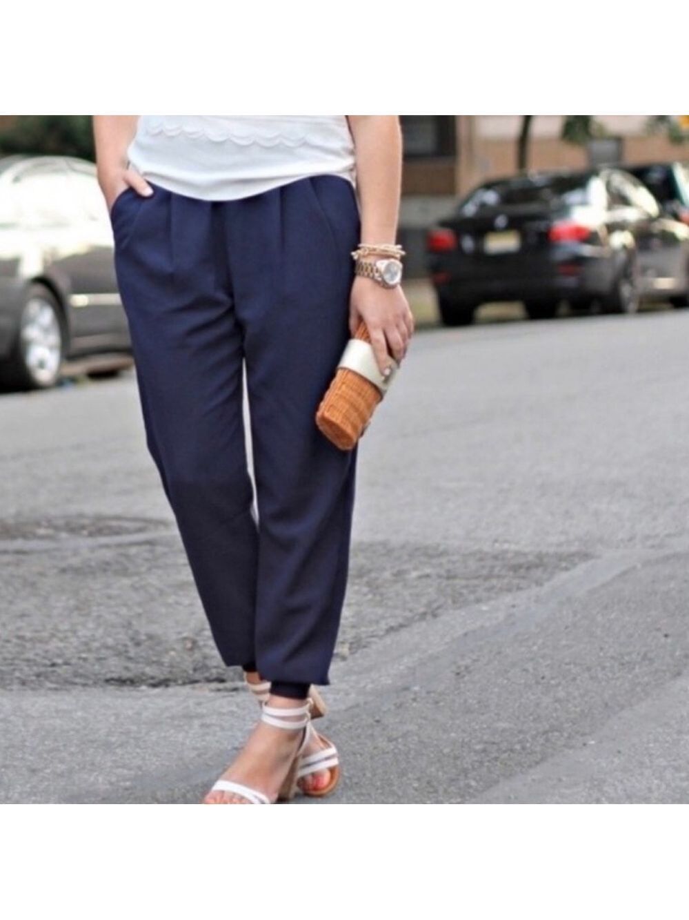 Joie mariner crepe joggers navy blue XS casual dressy comfort